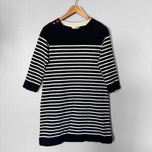 Anthropologie Allihop Navy and White Striped Knit Sailor Dress Womens Size XS